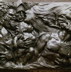 Auguste Préault (1809-1879), La Tuerie. Bronze d’après le plâtre présenté au Salon de 1834. Salon de 1834, fondu en 1851, sculpture (bronze), 109 × 140 cm. Chartres, musée des Beaux-Arts