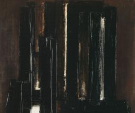 peinture noire avec des traits