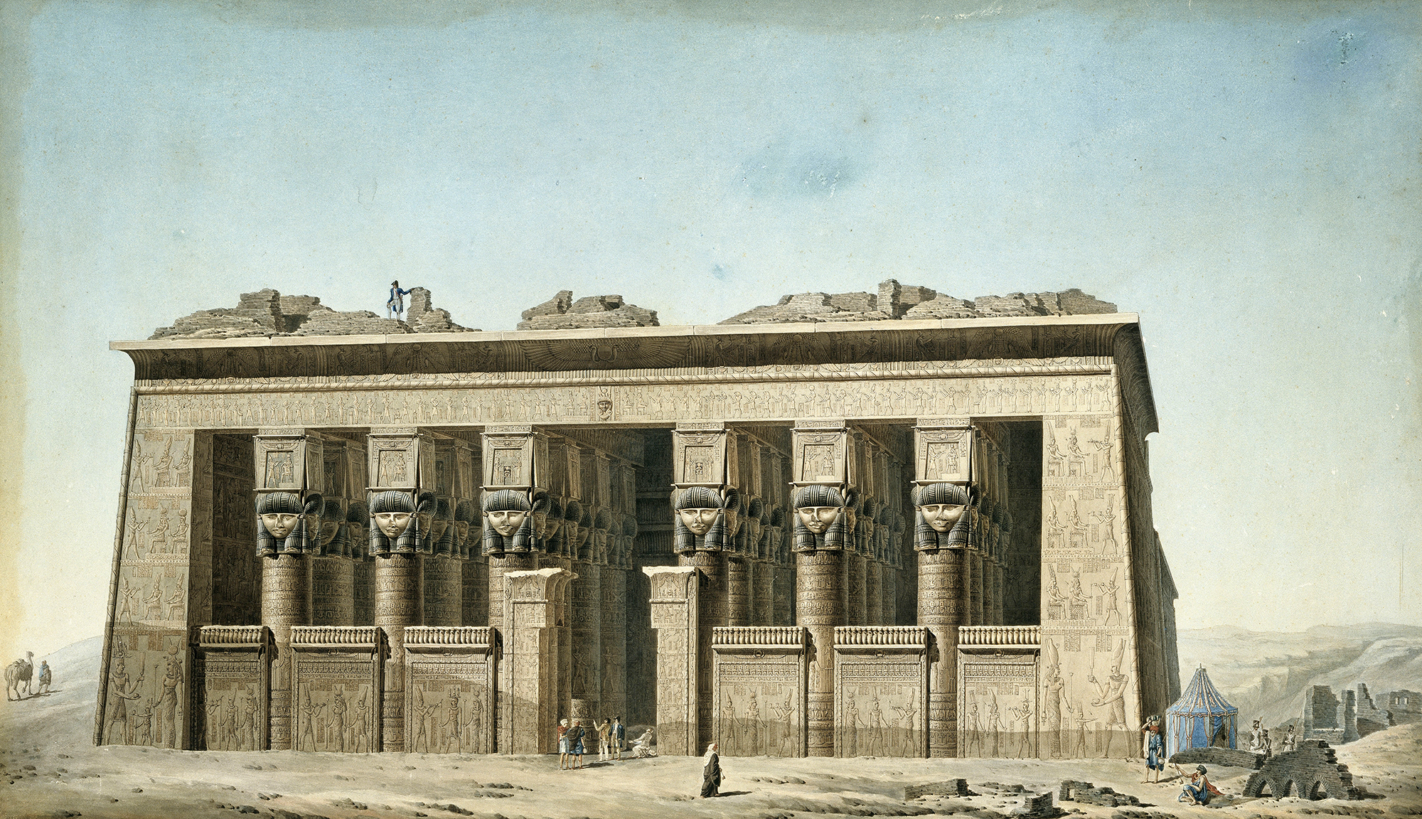 Façade (pronaos) du temple de Denderah Façade (pronaos) du temple de Denderah
