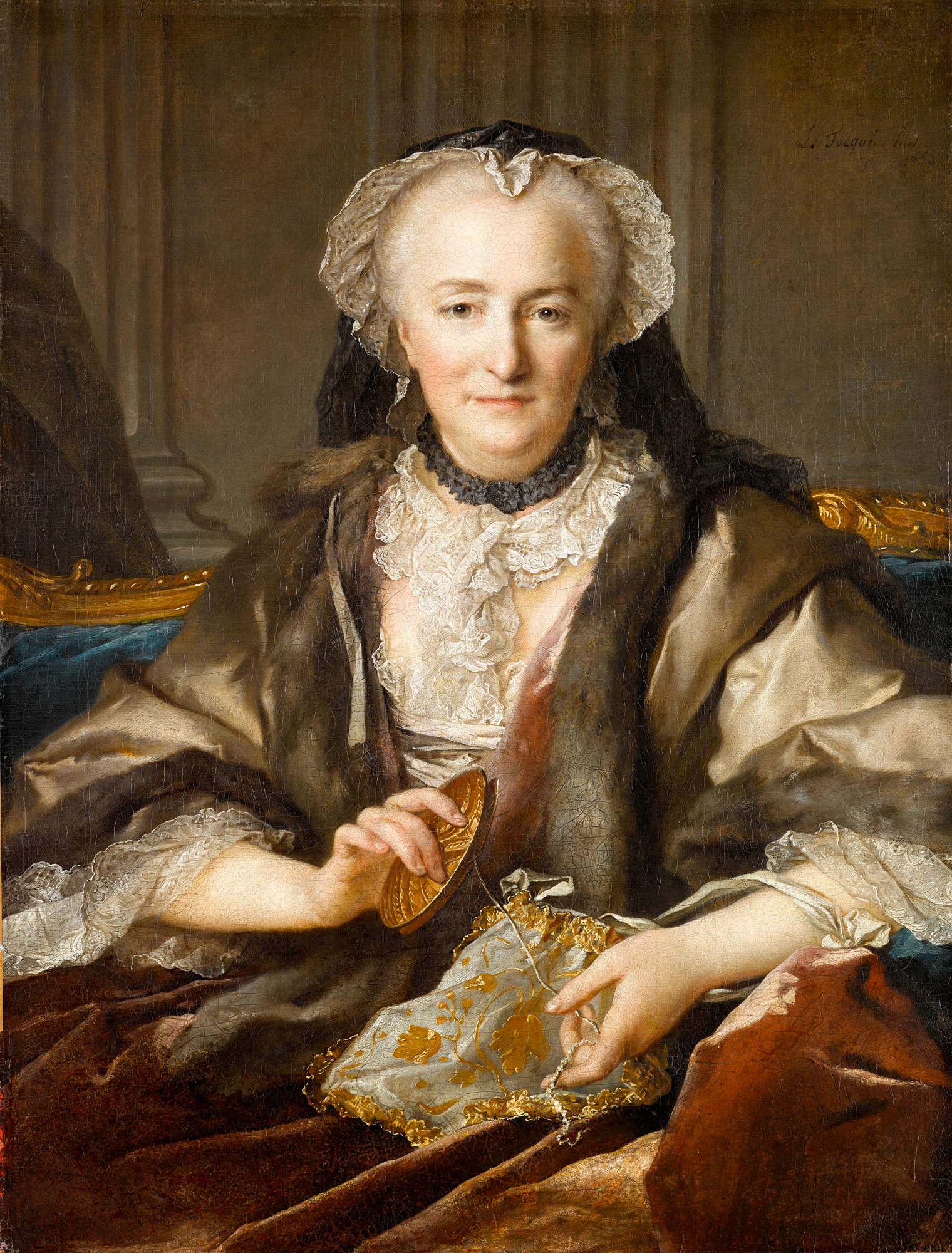Madame Dangé faisant des nœuds Madame Dangé faisant des nœuds