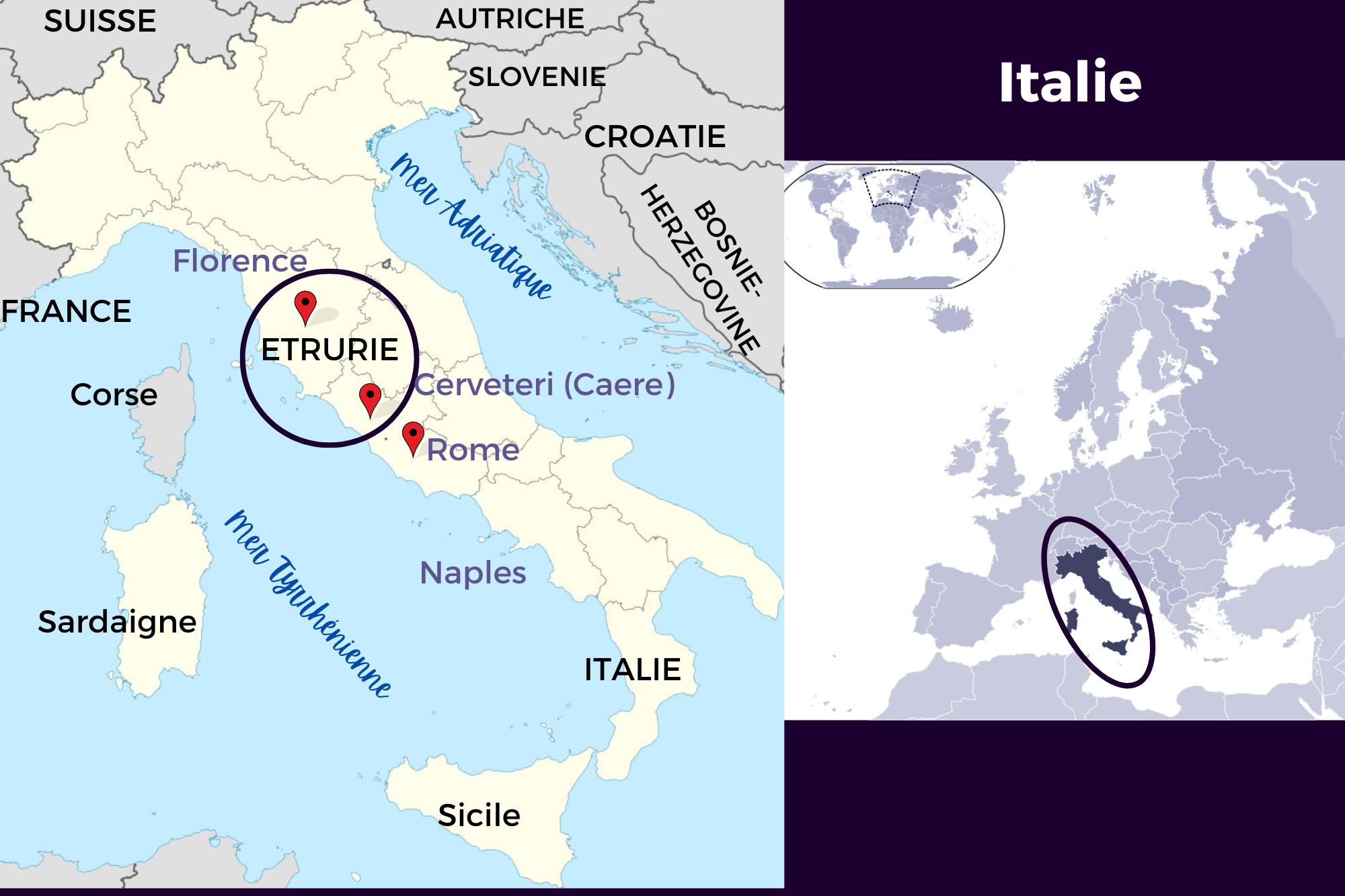 Carte de l'Italie - Étrurie Carte de l'Italie - Étrurie