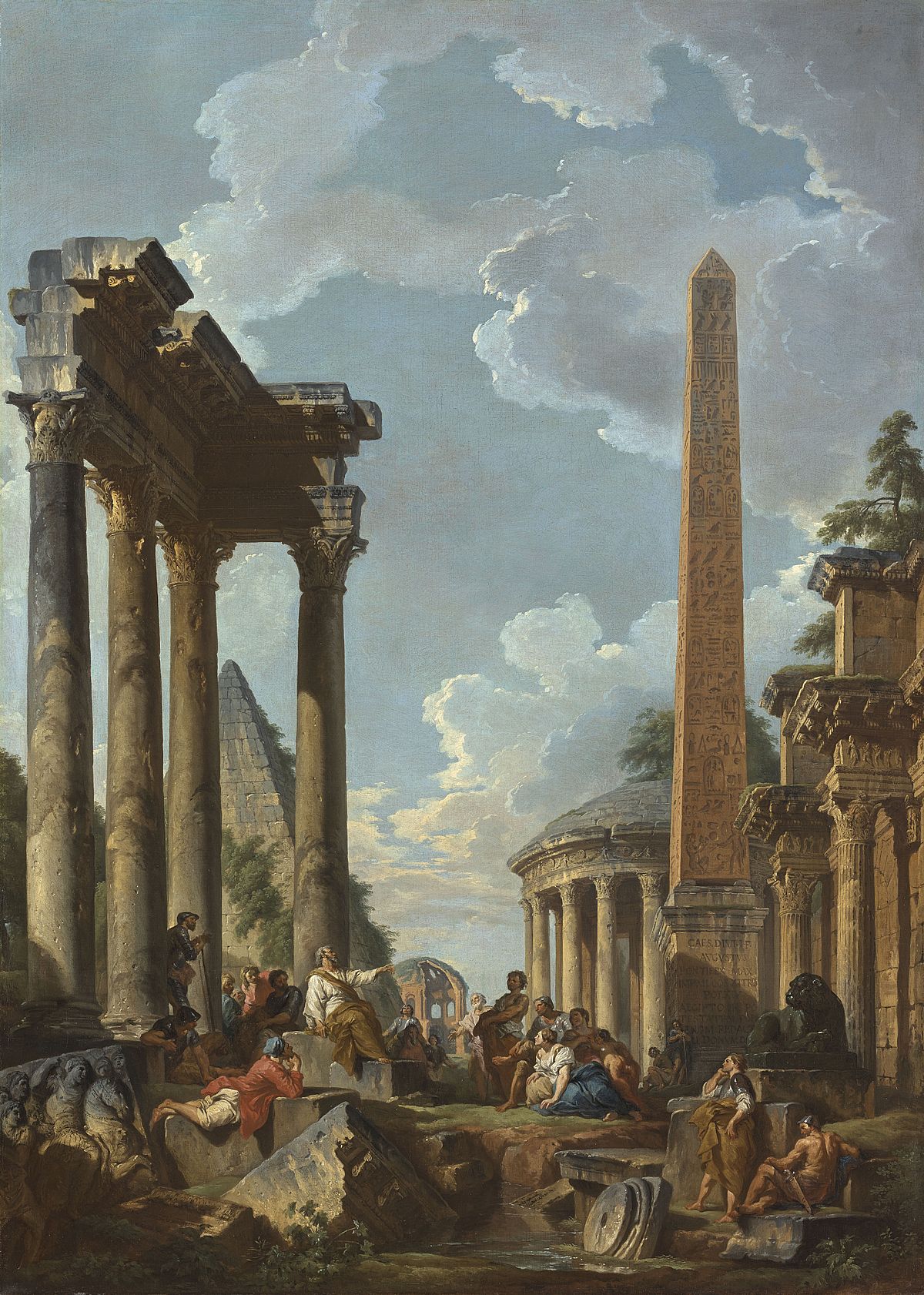 Caprice architectural avec prédicateur dans des ruines romaines Caprice architectural avec prédicateur dans des ruines romaines