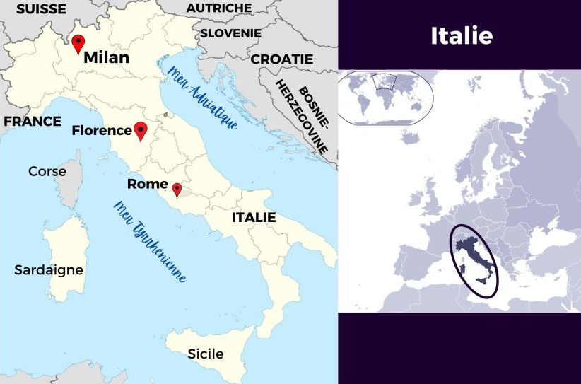 Carte de l'Italie Carte de l'Italie