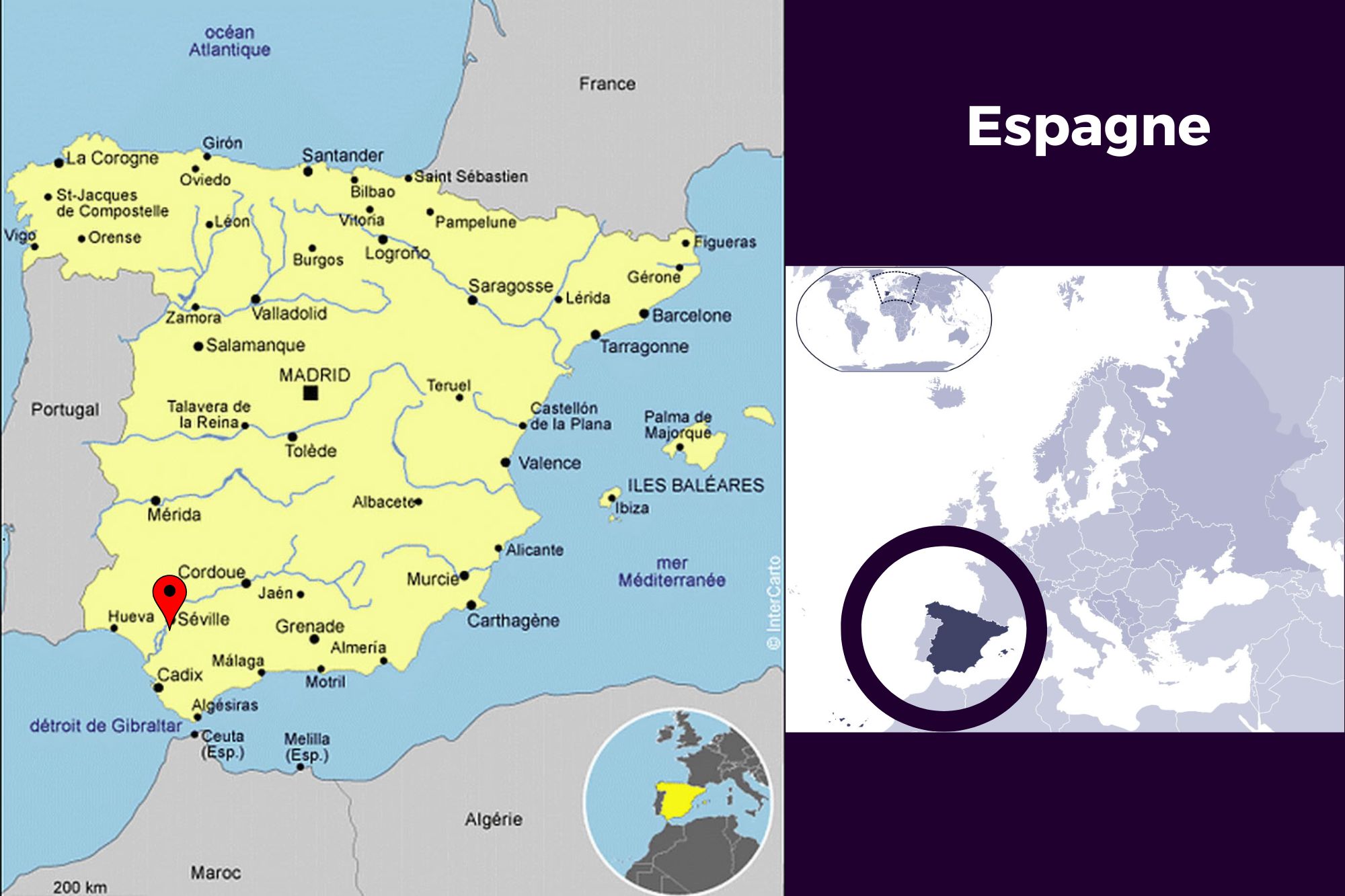 Carte de l'Espagne Carte de l'Espagne