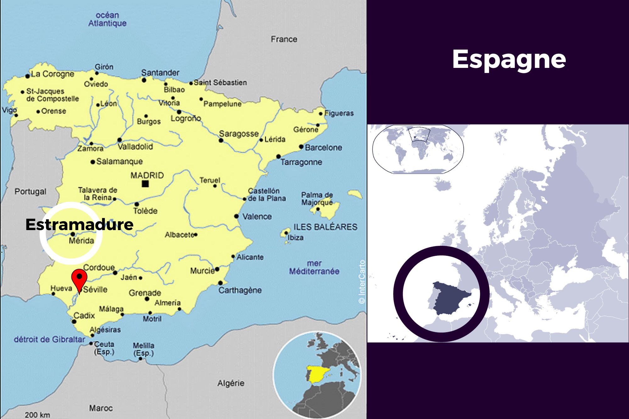 Carte de l'Espagne Carte de l'Espagne