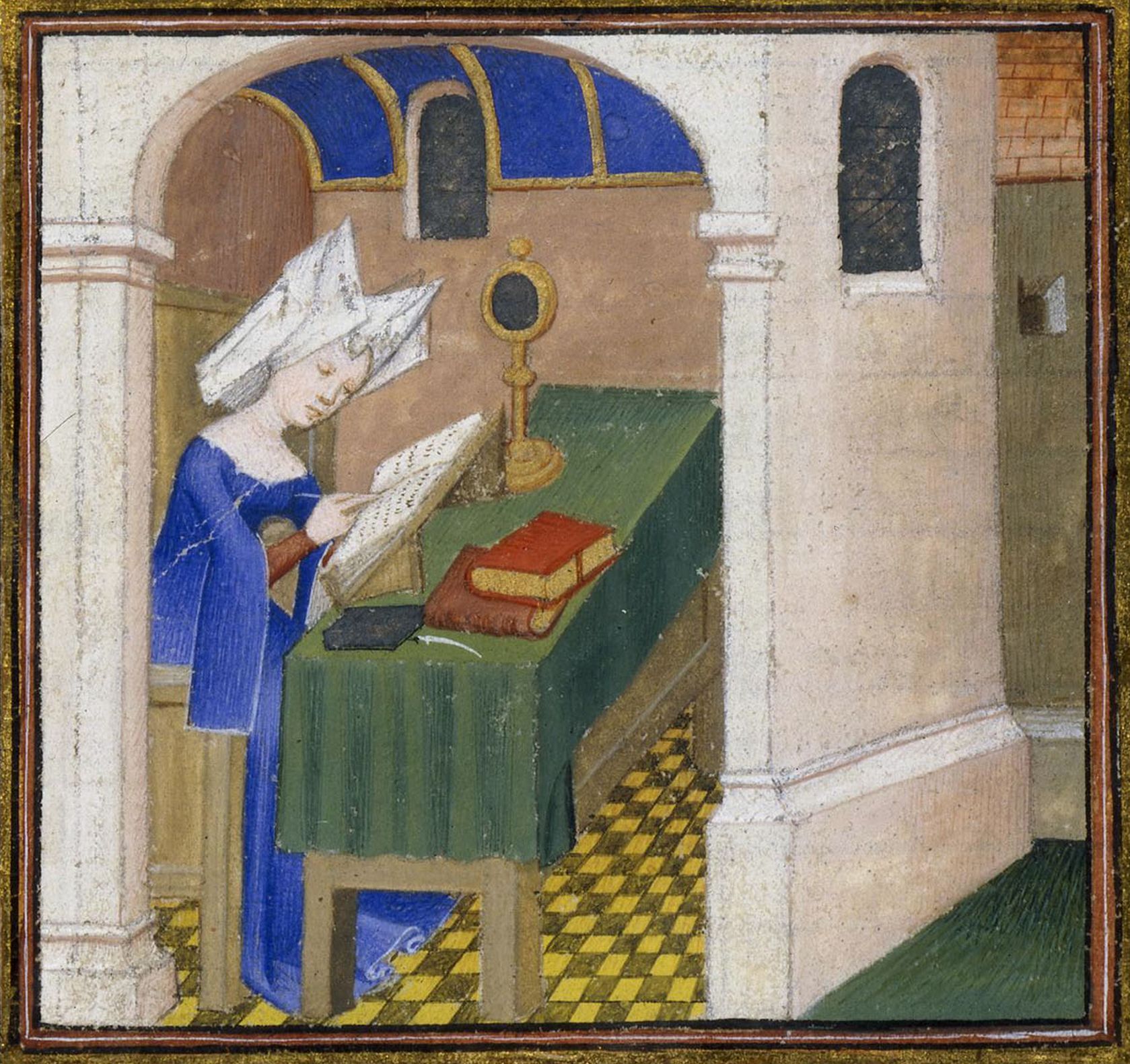 Christine de Pizan à sa table de travail Christine de Pizan à sa table de travail