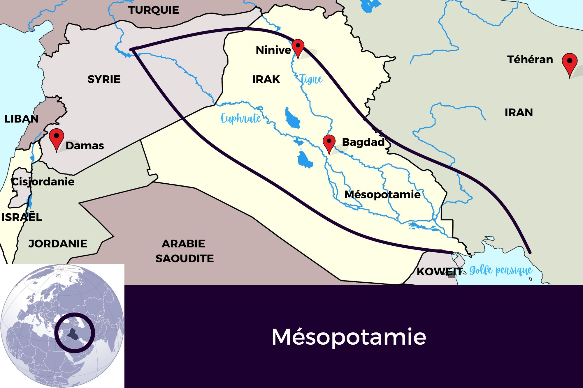 Carte de l'Irak - Ninive Carte de l'Irak - Ninive