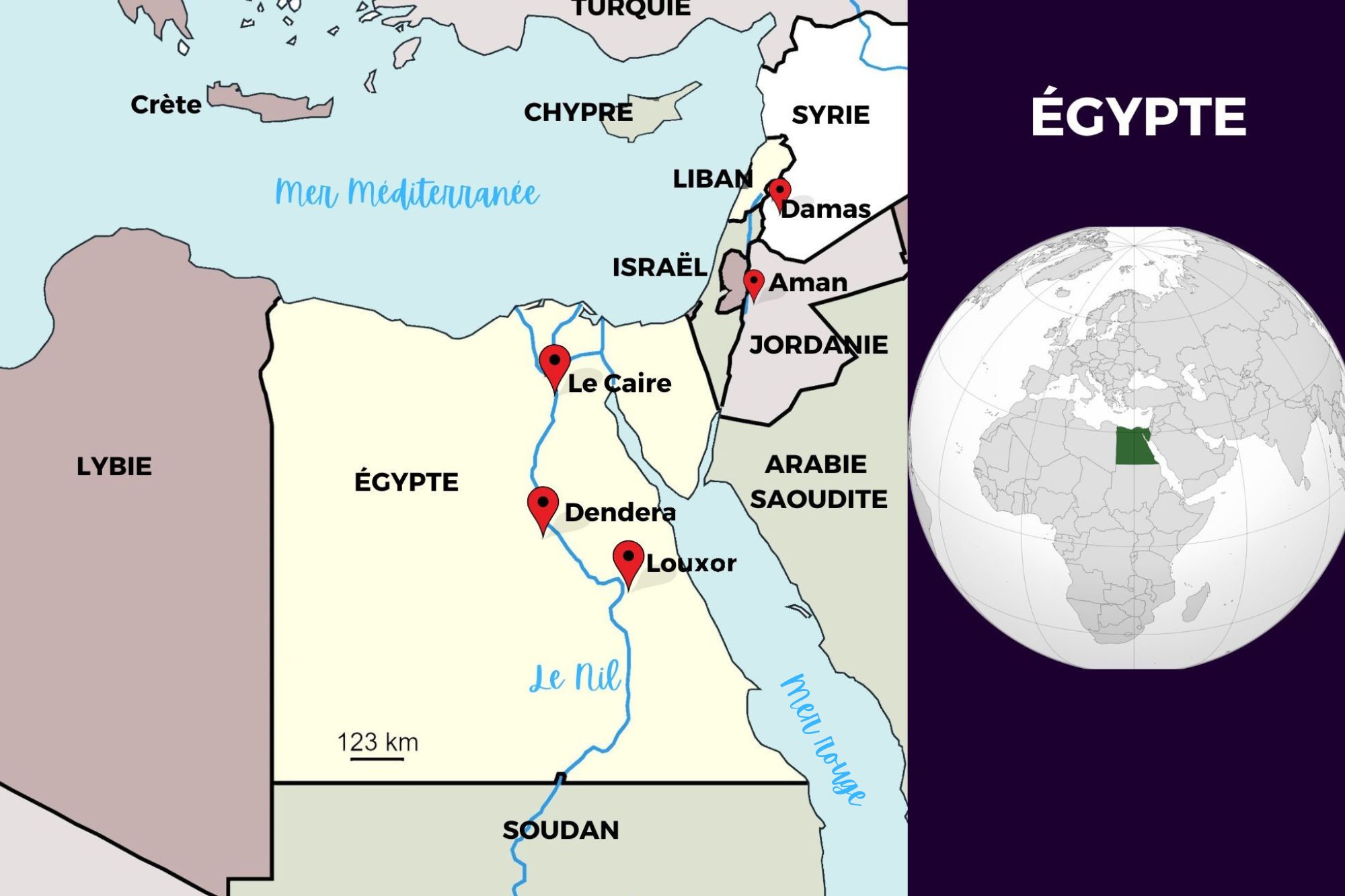 Carte de l'Égypte Carte de l'Égypte