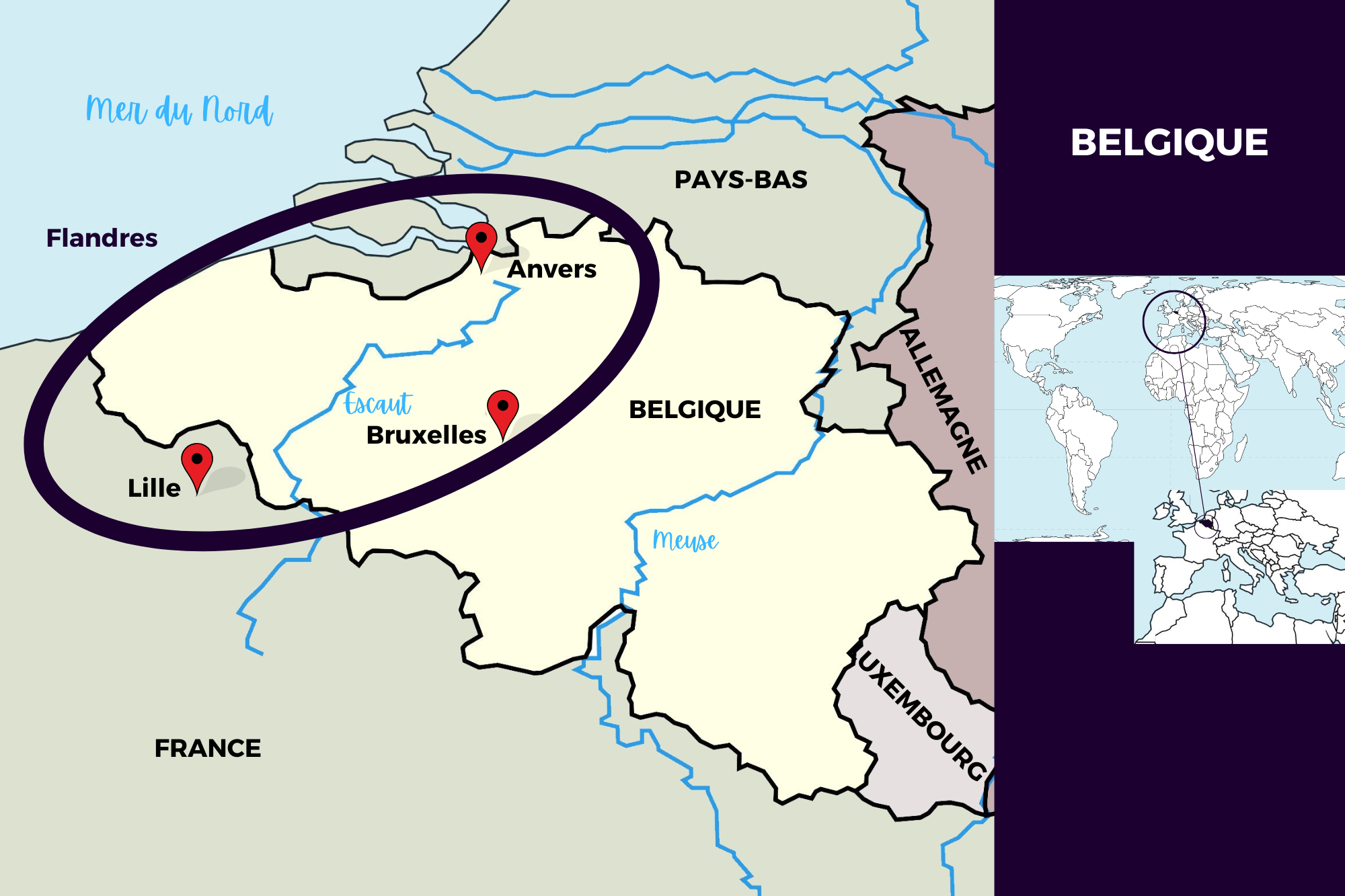Carte de la Belgique Carte de la Belgique