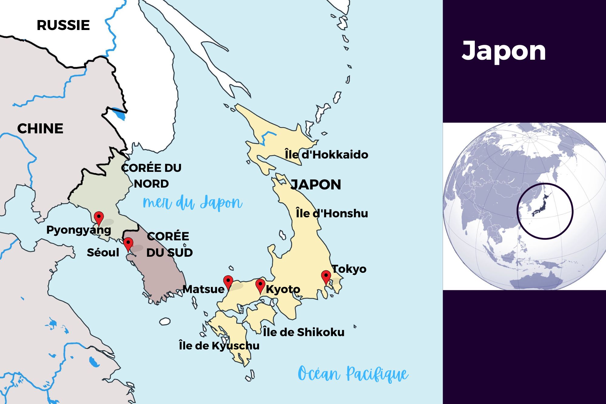 Carte géographique du Japon Carte géographique du Japon