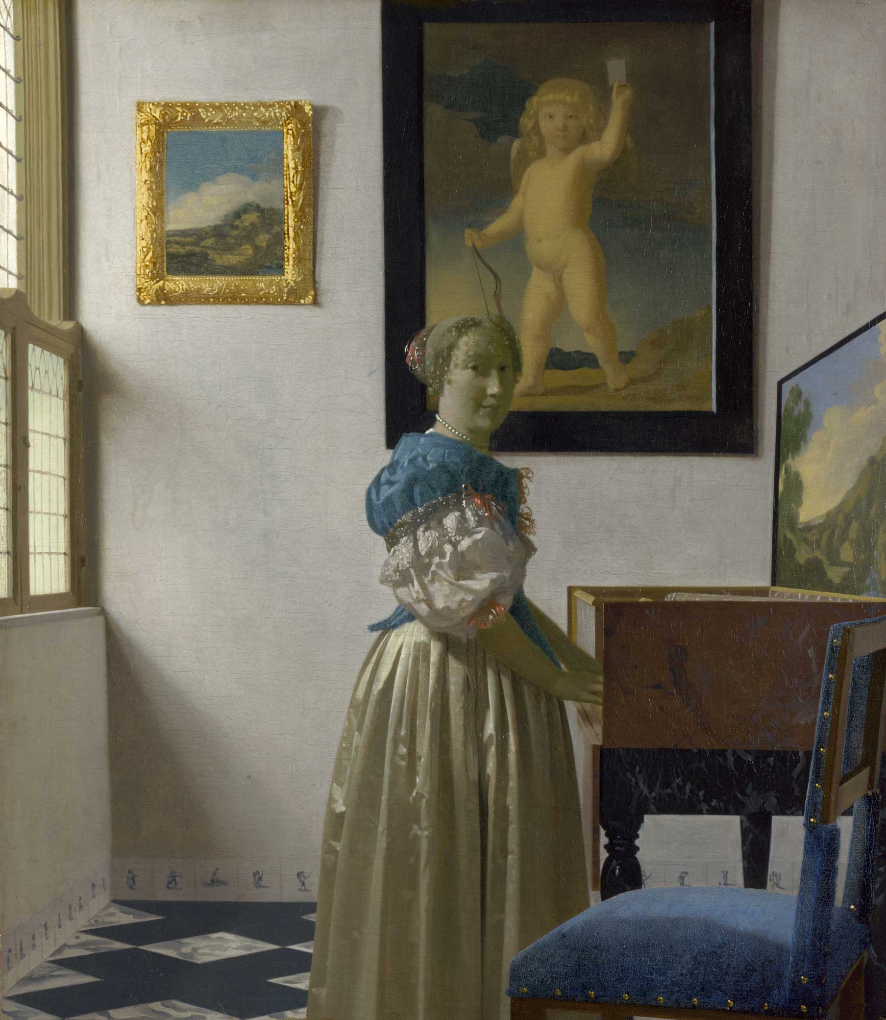 Jeune femme debout à l’épinette Jeune femme debout à l’épinette
