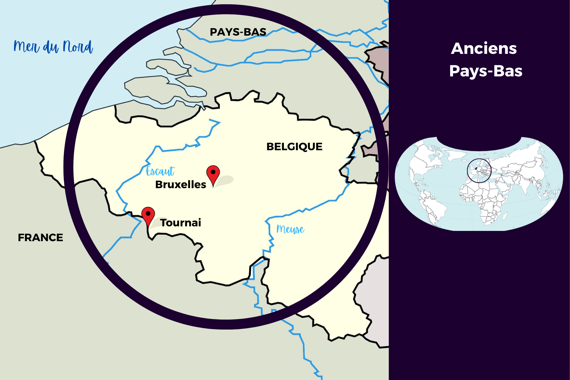Carte des Anciens Pays-Bas Carte des Anciens Pays-Bas
