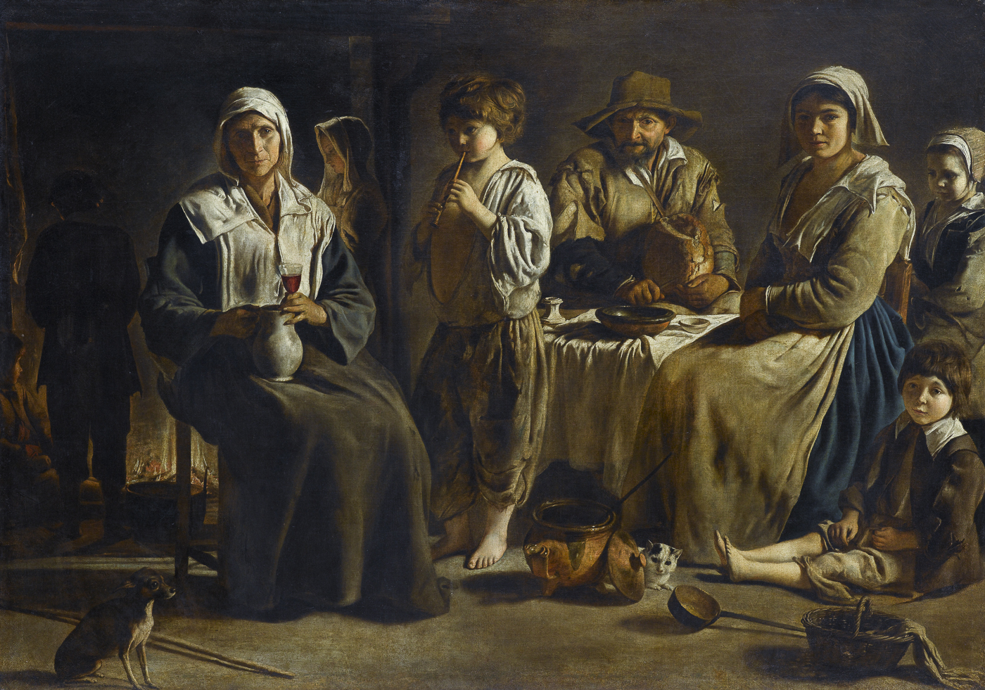 Famille de paysans dans un intérieur Famille de paysans dans un intérieur