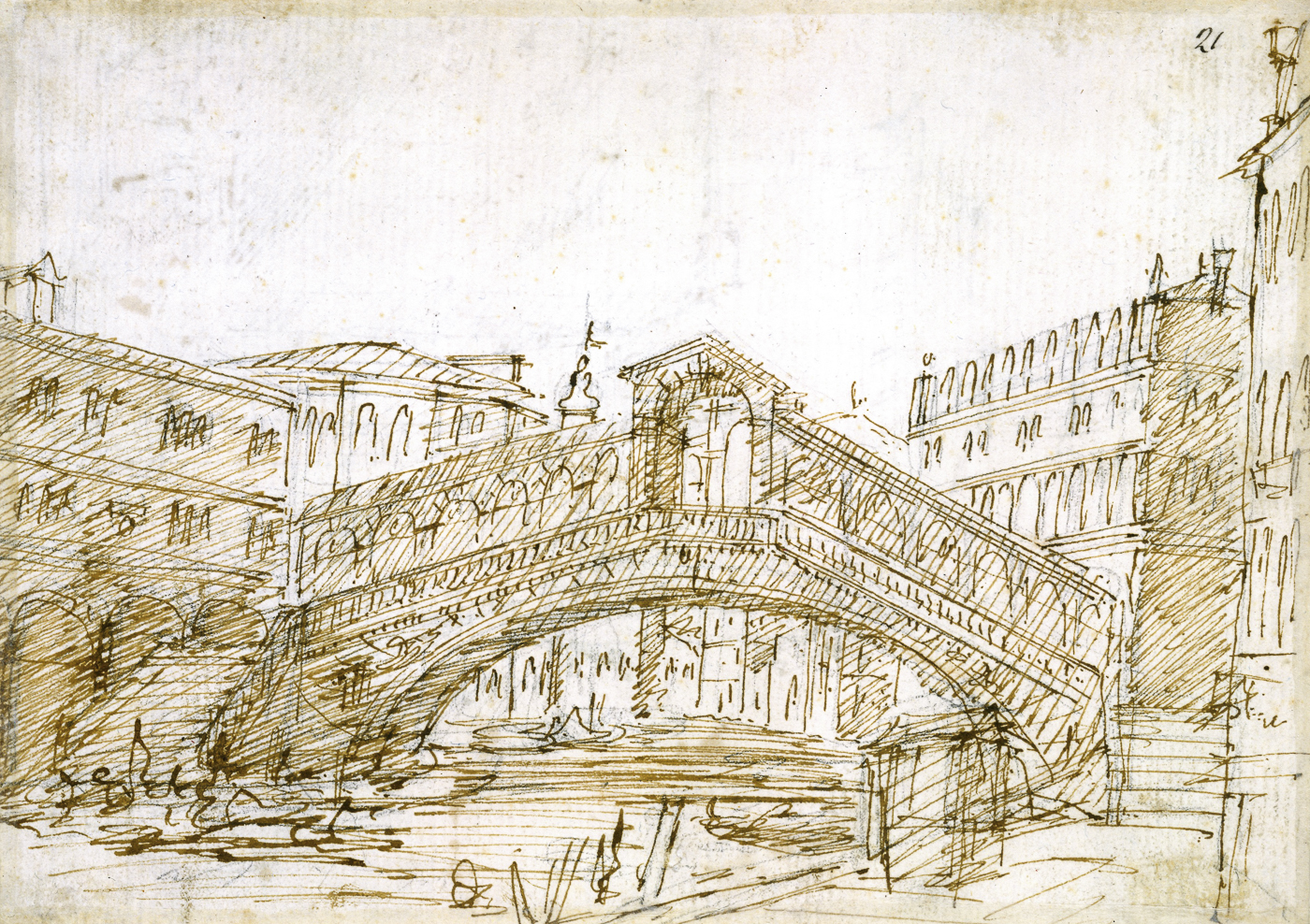 Le Grand Canal à Venise et le pont Rialto vu du Sud  Le Grand Canal à Venise et le pont Rialto vu du Sud