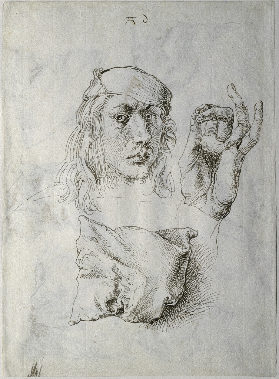 Autoportrait, étude d’une main et d’un oreiller  Autoportrait, étude d’une main et d’un oreiller