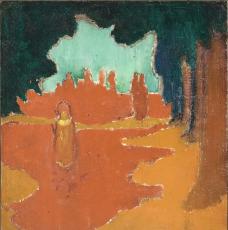 Maurice Denis (1870-1943), Taches de soleil sur la terrasse. 1890, peinture (huile sur carton), 23,5 × 20,5 cm. Paris, musée d’Orsay (RF 1986 70)