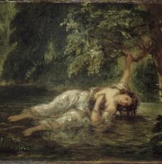 Eugène Delacroix (1798-1863), La Mort d’Ophélie. Vers 1853, peinture (huile sur toile), 23 × 30 cm. Paris, musée du Louvre