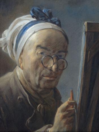Autoportrait de Chardin à son chevalet - Chardin - pastel - musée du Louvre
